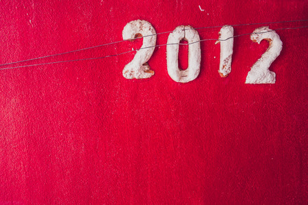 maroon retro wall and 2012の写真素材