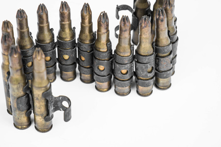 Bullets on white background
