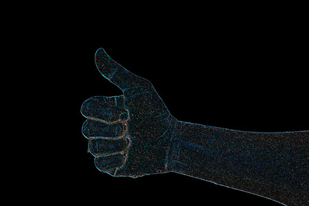 Hand show thumb up graphicの写真素材