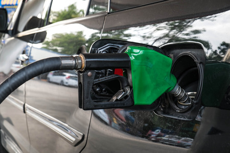 car refuel eco-friendly fuel in gas stationの写真素材