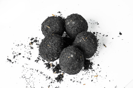 organic salted eggs covered by natural ashes