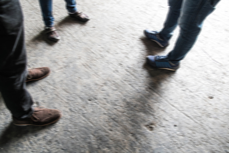 Low section of, Three people standing togetherの写真素材
