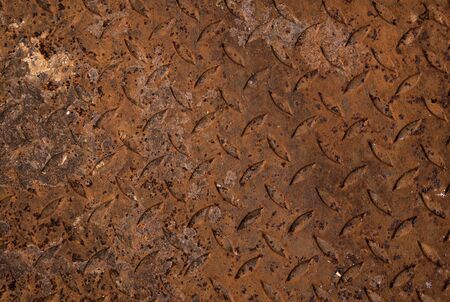 Old rusty metal diamond plate textureの写真素材