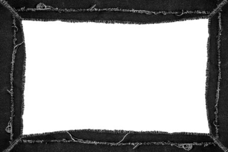 Black torn jeans picture frame with copy spaceの写真素材