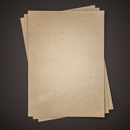 Brown paper on black background, 3d renderedの写真素材