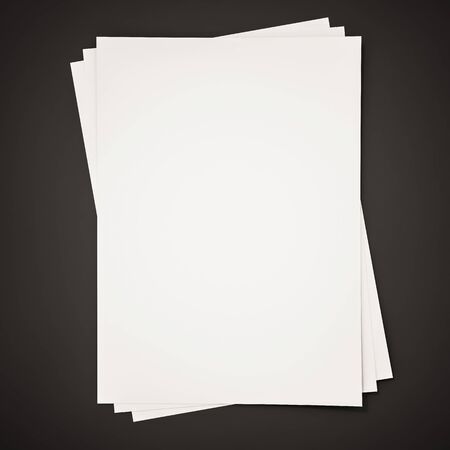 Papers on black background, 3d renderedの写真素材