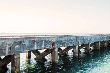 Old grunge concrete habour footpathの写真素材