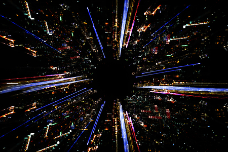 Abstract long exposure, speed lines motionの写真素材