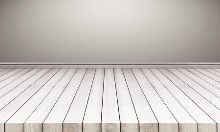 Wood floor with gray wall. interior empty space backgroundの写真素材