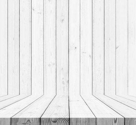 Wood texture background. white wood wall and floorの写真素材