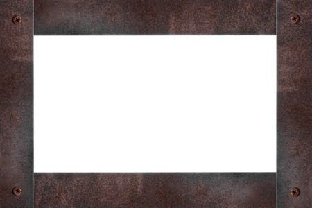 Empty rusty steel frame backgroundsの写真素材
