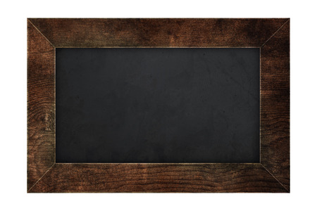 old wooden frame blackboard, menu board, isolated on white backgroundsの写真素材