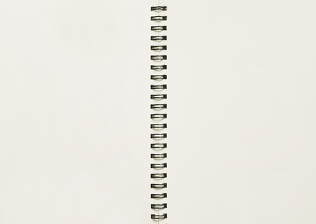 Blank spiral notepad notebook paper backgroundsの写真素材