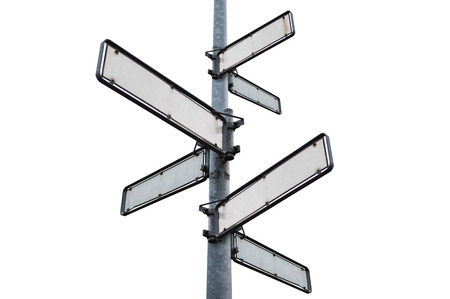 Blank street signboard, isolated on white backgroundの写真素材
