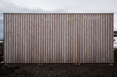 Wood wall, wooden advertisement board backgroundsの写真素材