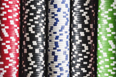 Casino chips stacked