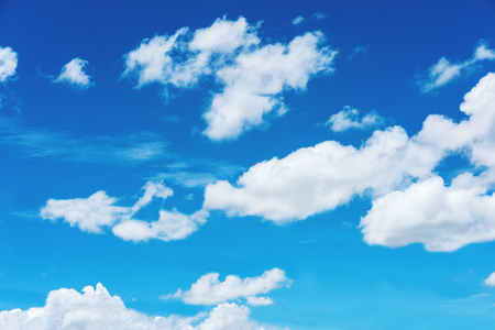 Blue sky and white cloudsの写真素材
