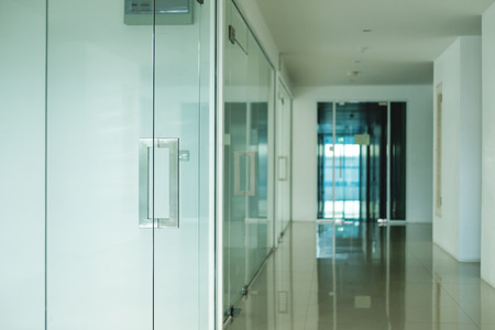 Modern office interior, selective focus on doorknobの写真素材