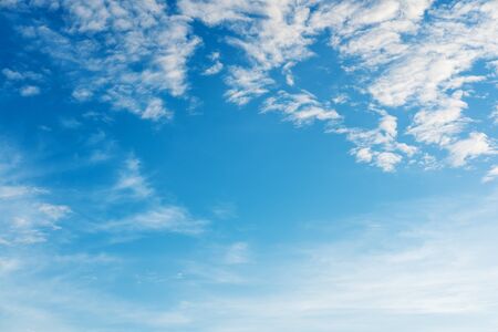 Blue sky and white cloudsの写真素材