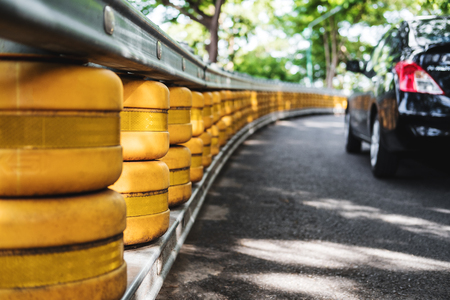 Road railing barrier, accident safety system on the roadの写真素材