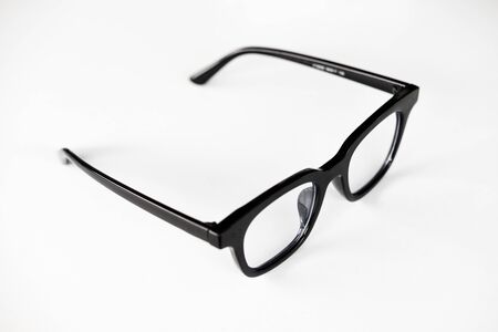 Close up eyeglasses, on white backgroundの写真素材