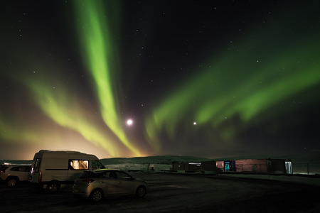 Aurora Borealis in Pingvellir National Park, South Icelandの写真素材