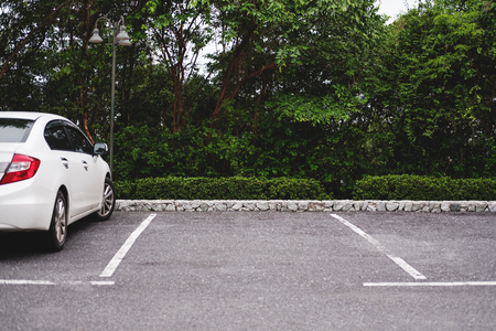 Car parking lots in public parksの写真素材
