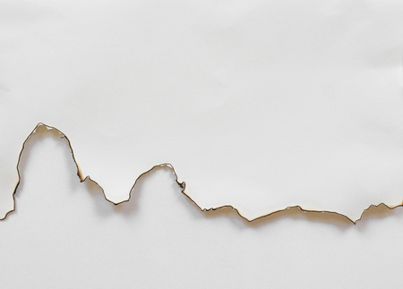 Paper burned on white background