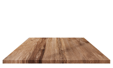 Wood table top for background, isolated on white backgroundの写真素材