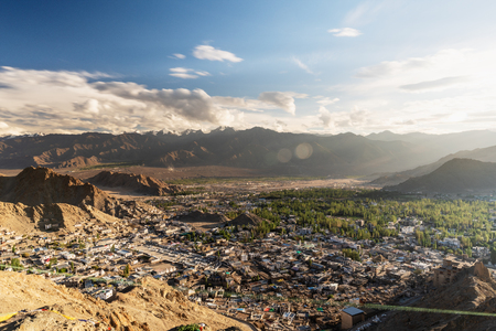 Landscape of Leh city in Ladakn region, Indiaの写真素材