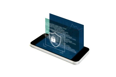 Mobile phone security and digital data security system. Mobile smart phone with augmented reality...