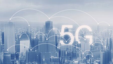 5G wireless internet technology in the city