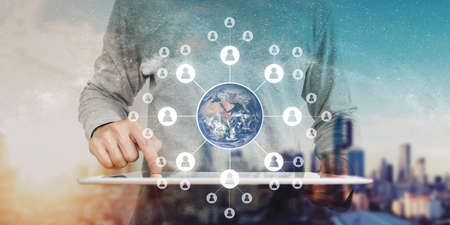 Global networking and global business networking.の写真素材