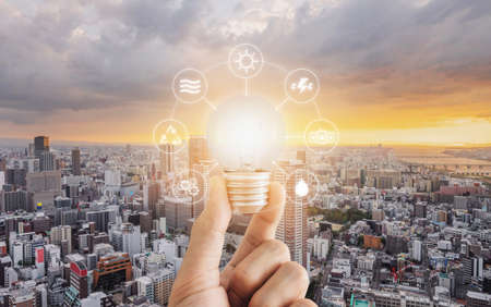 Energy saving, clean energy and smart energy conceptの写真素材
