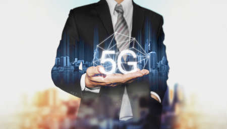 5G internet networking technologyの写真素材