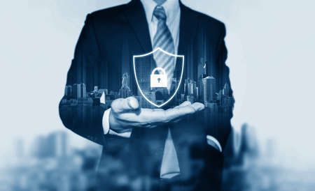 Real estate and home insurance and protection conceptの写真素材