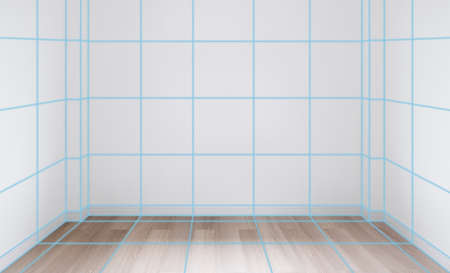 Room interior with structure grid linesの写真素材