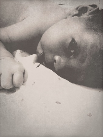New born baby sleepingの素材