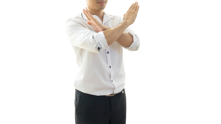 Businessmen wearing a shirt on a white background.の写真素材