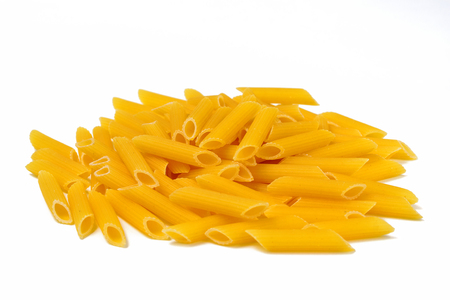 Pasta on a white backgroundの写真素材