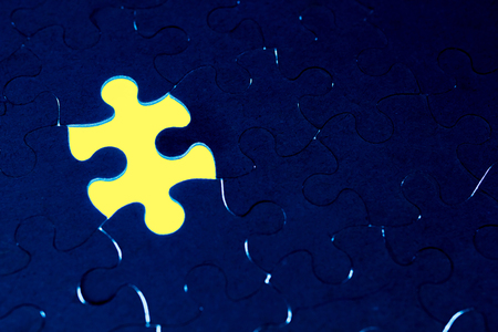 The missing piece of the puzzle.Completion of the absence of the concept of a puzzle for businessの写真素材