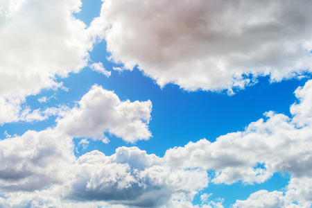 close up of clouds on blue sky in summer dayの写真素材