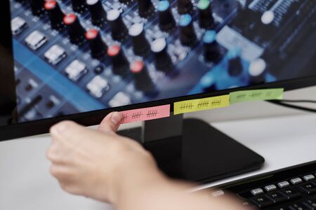 Woman works remotely during home quarantine due to coronavirus. Stay home for protection from covid-19 outbreakの写真素材