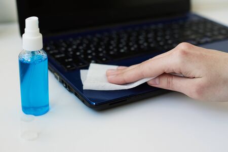 Disinfection gadget to protect from coronavirus covid-19 outbreak. Hand cleans with antibacterial...