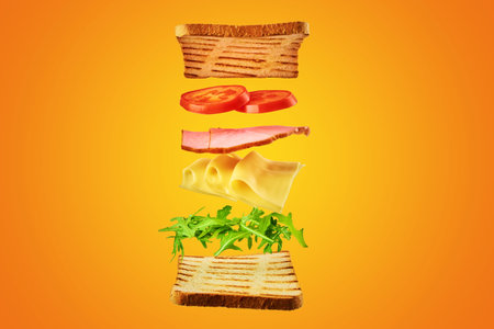 Valentines day. Hearts on the red background, creative conceptの写真素材