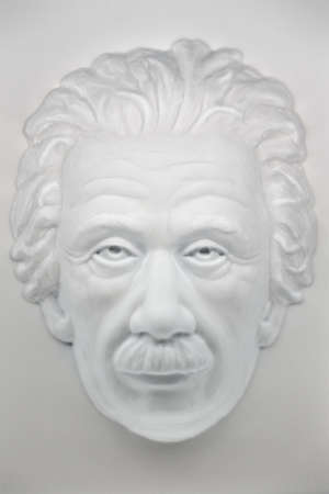 Albert Einstein portrait made of gypsum form. Statue of famous scientist. Wroclaw, Poland - February 10, 2022のeditorial素材