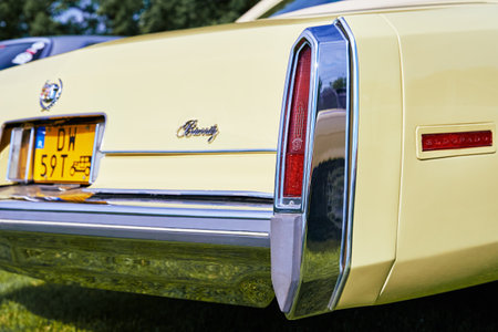Beige Cadillac Eldorado Biarritz on retro car exhibition. Classic american retro car. Katy Wroclawskie, Poland - May 28, 2022のeditorial素材