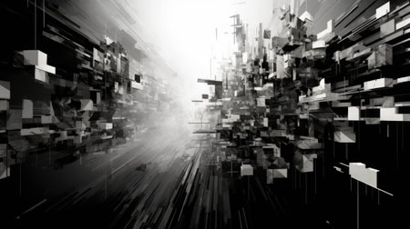 Abstract futuristic pattern. Background with geometric shapesの素材