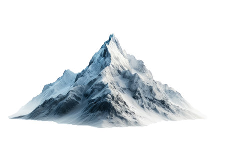 Snowy mountains peak isolated on transparent backgroundの素材
