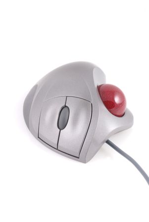 A trackball computer mouse; isolated on white.の写真素材